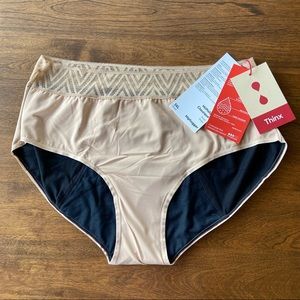 Thinx Perios Underwear Moderate Flow Hiphugger Style Size 3XL Beige NWT